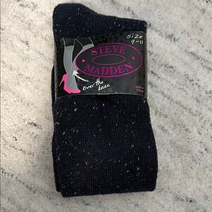 Steve Madden women’s Black Speckled Over-the-Knee Socks